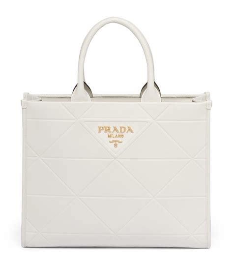 prada wit|White Medium Leather Handbag .